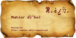Mahler Ábel névjegykártya