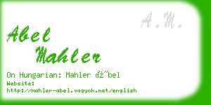 abel mahler business card